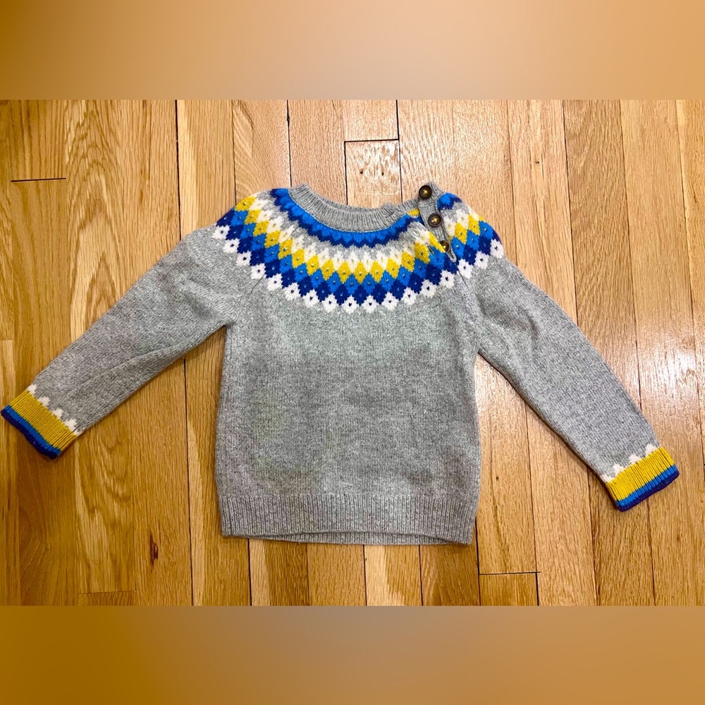 great condition Mini baby Boden fair isle holiday sweater shirts tops 2-3y
